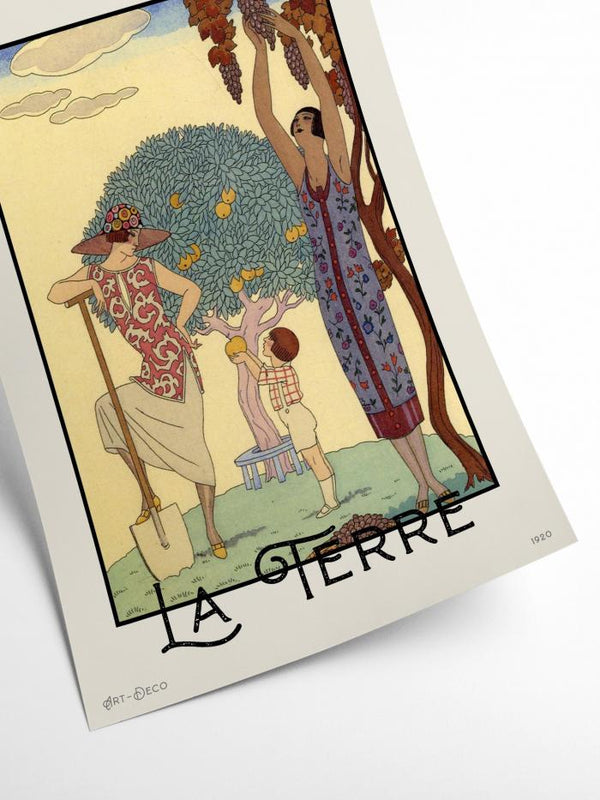 Vintage George Barbier Art - La Terre